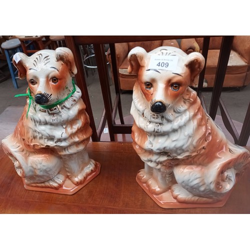 409 - A pair of Wally dogs with glass eyes