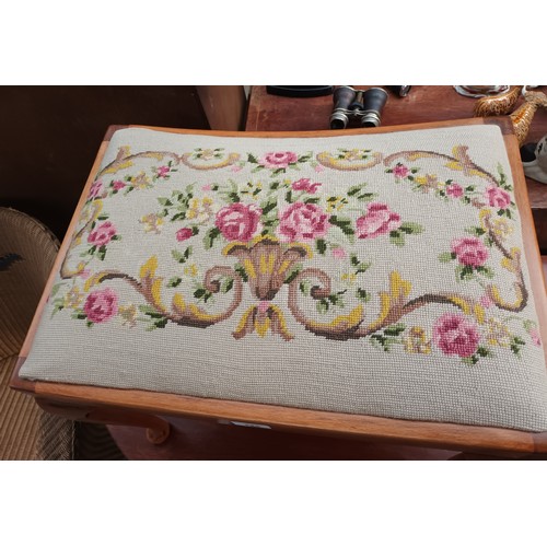 425 - Tapestry  top piano stool