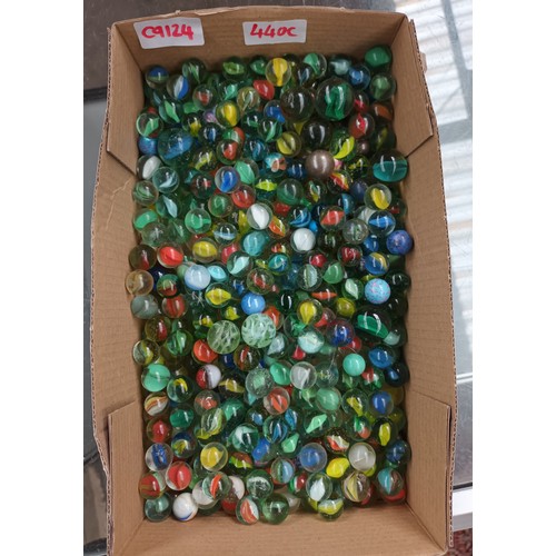 440C - A box full of coloured glass marbles