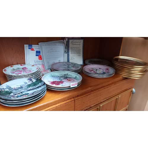 445D - A lot of collectors plates along with German floral plaques