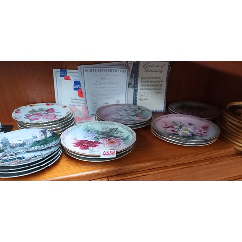 445D - A lot of collectors plates along with German floral plaques