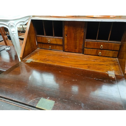 410 - Antique writing bureau with brass draping handles