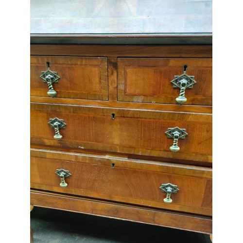 410 - Antique writing bureau with brass draping handles