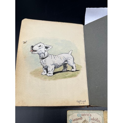 27 - A Vintage 1930's autograph book containing various comical art works by Jack Wilson.