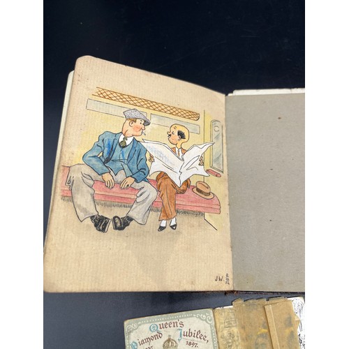 27 - A Vintage 1930's autograph book containing various comical art works by Jack Wilson.