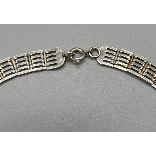 40 - Birmingham silver fancy choker necklace.