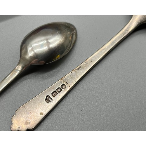 48 - Boxed set of 6 Sheffield silver tea spoons together with a boxed London silver spoon.