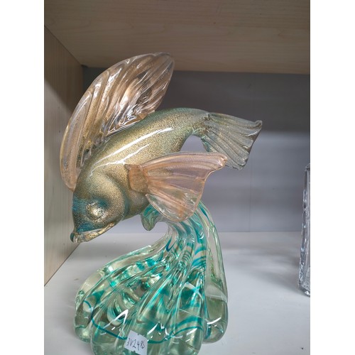 80A - Large art glass fish sculpture.