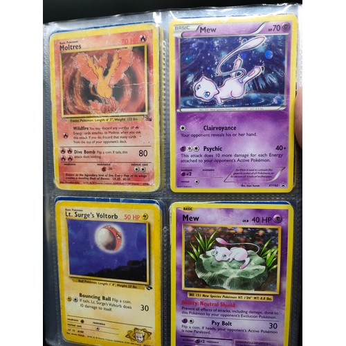 101 - Album of Pokemon cards to include Mew, Pikachu, Moltres, Raichu, Fearow and many more