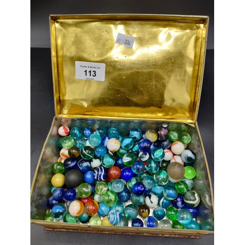 113 - Box of vintage marbles