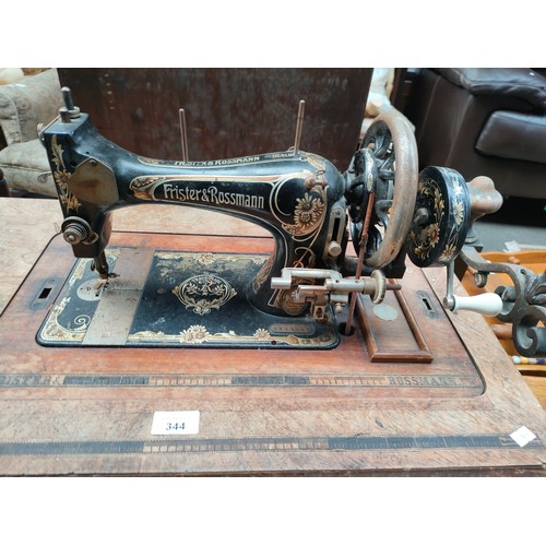 115 - Frister & Rossman Berlin sewing machine table with pedal in working order