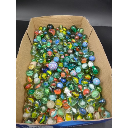 127 - Box of vintage marbles