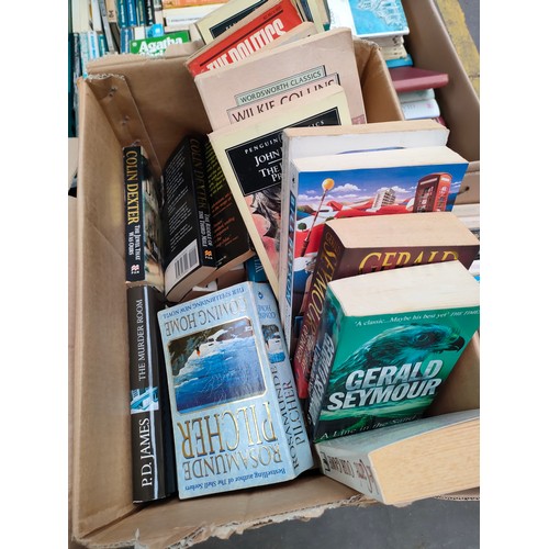 127C - Eight boxes of antique & crime books to include Agatha Christie and Ngaio marsh and many more