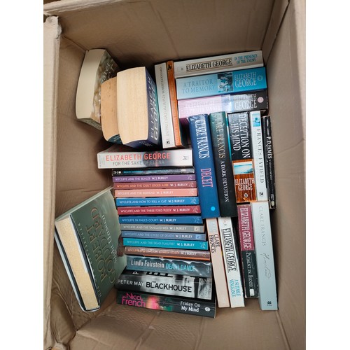 127C - Eight boxes of antique & crime books to include Agatha Christie and Ngaio marsh and many more