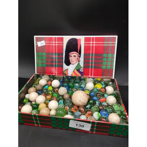 130 - Large selection of vintage marbles