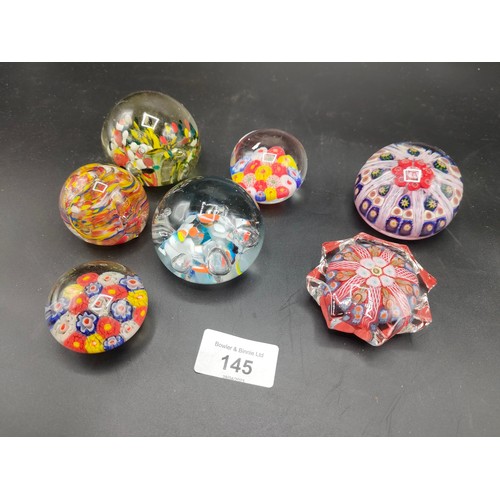 145 - Selection of paperweights to include Perthshire