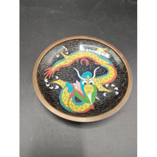 153 - 19th century Chinese Cloisonné bowl and miniature Cloisonné pin dish