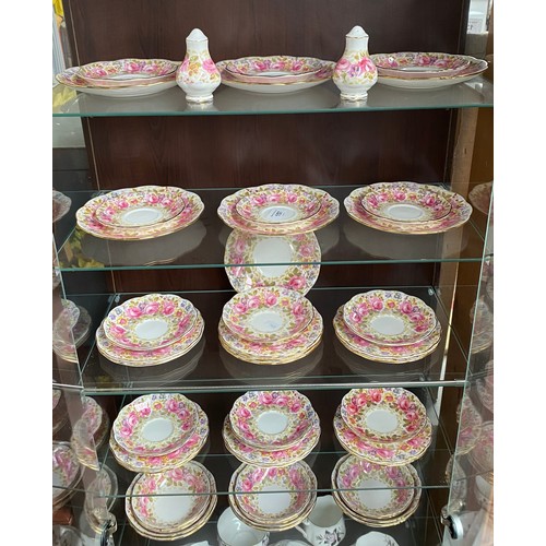 157 - A Large selection of Royal Albert 'Serena' pattern tea service plates, saucers, bowls and cruet set.