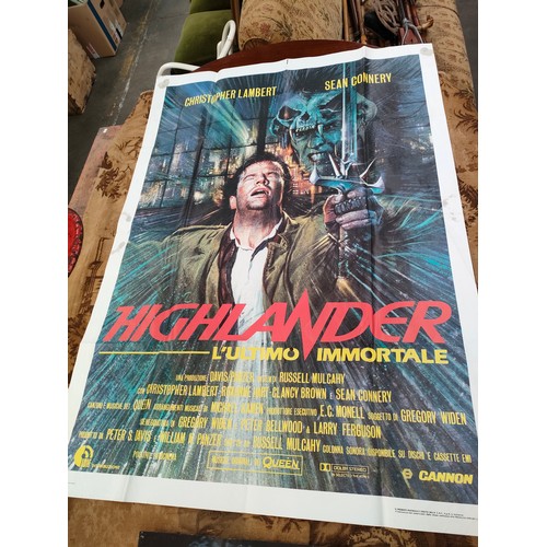 194 - A Large Original Highlander movie advertising cinema poster