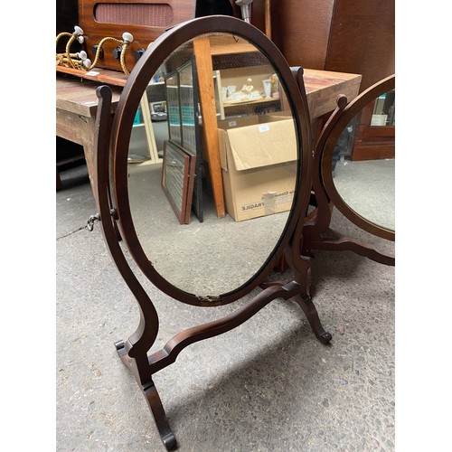 206 - Two Victorian mahogany framed shaving mirrors