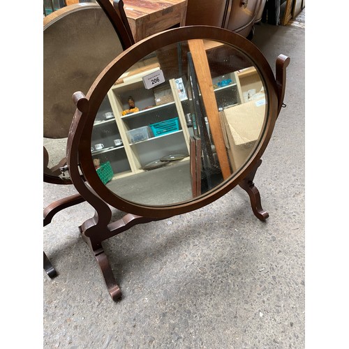 206 - Two Victorian mahogany framed shaving mirrors