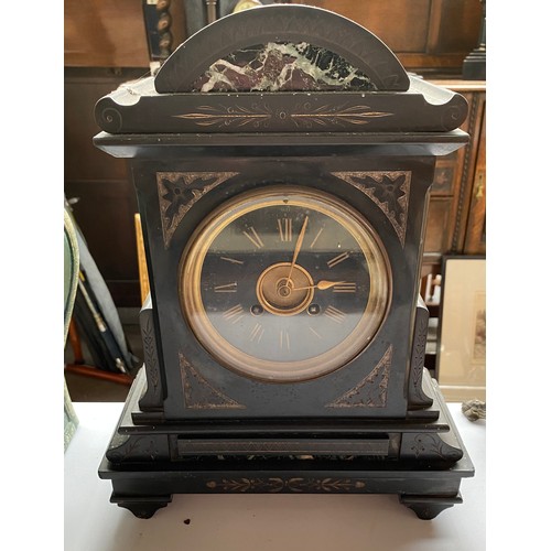 215 - Victorian slate mantel clock