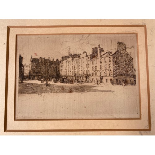 223 - A Lot of five various antique etchings and engravings- Princess street Edinburgh, 'Glencoe' by C Ait... 