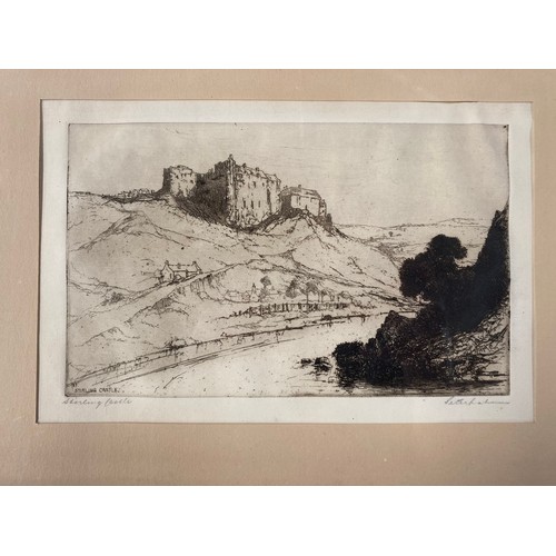 223 - A Lot of five various antique etchings and engravings- Princess street Edinburgh, 'Glencoe' by C Ait... 