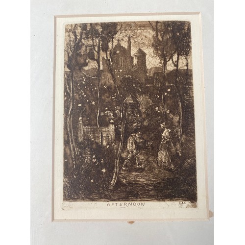 224 - Two original etchings by Sir D.Y. Cameron R.A.
'A Dutch Farm' and 'Afternoon'