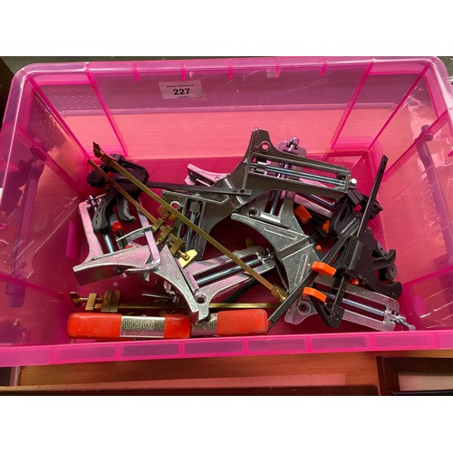 227 - A Small crate of grips/ clamps.