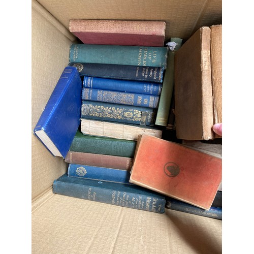 241 - A Box of antique books to be include poetry, Byron's life & work, Alice's Adventures in Wonderland 1... 