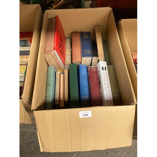 244 - A Box of books includes Bird of paradise, the web of kinship, music in the romantic era etc