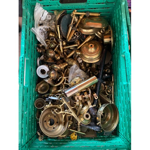 247 - A Crate containing a large quantity of antique fixtures and fittings. Includes Brass ceiling roses &... 