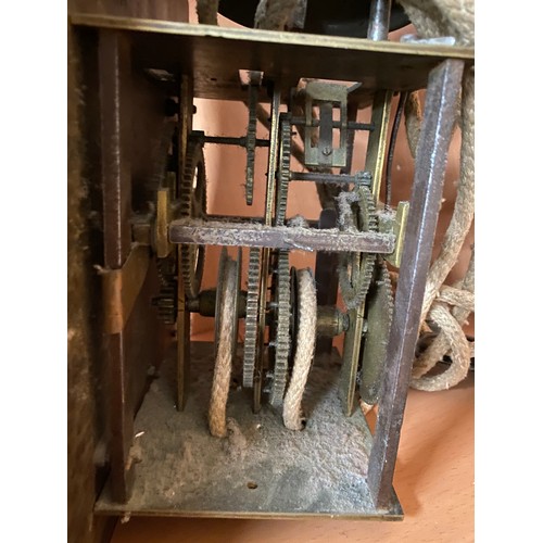 278 - 18th/ 19th century brass grandfather clock face and workings. By I. Peck- Bolnhurst.