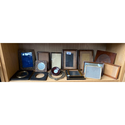 287 - A Shelf of antique photoframes of various sizes