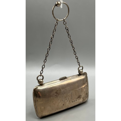 4 - Antique Birmingham silver ladies purse. Produced by Henry Matthews [73.97grams]