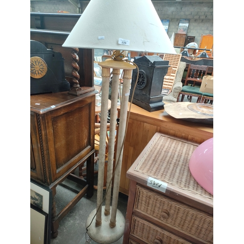 220 - 3 column metal floor light