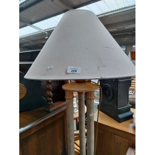 220 - 3 column metal floor light