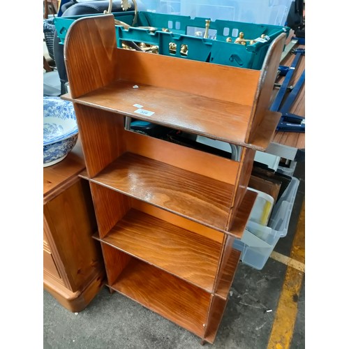 328 - Vintage four tier oak book case