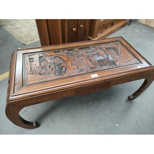 361 - A Oriental carved coffee table