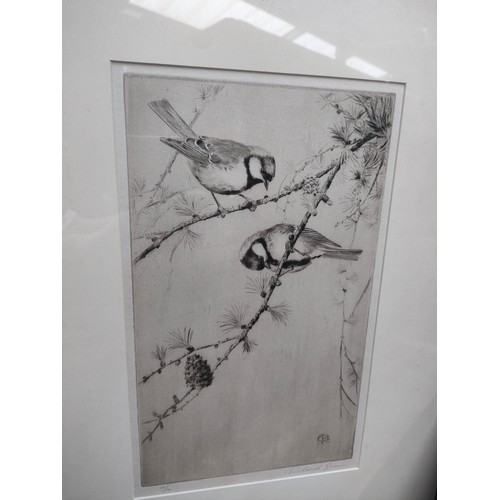 360 - 20th Century duck scene etching by Winifred Austen and Original drypoint etching titled 