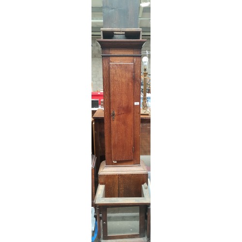 374 - Victorian oak grandfather clock casing