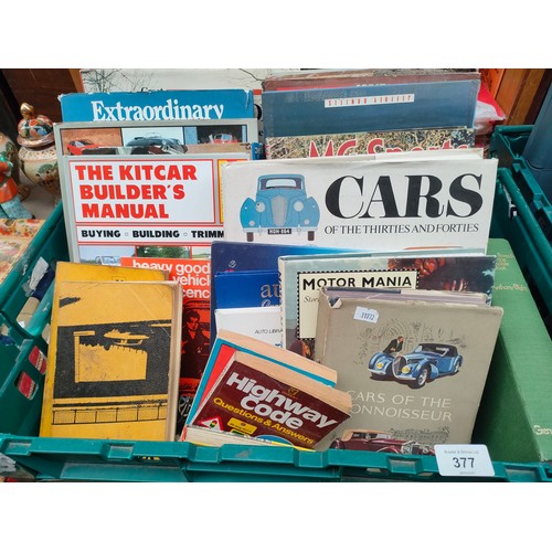 377 - Large crate of classic car books and manuals