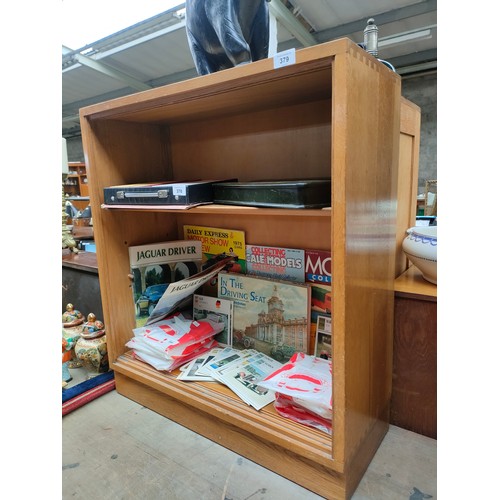 379 - Lightwood two tier bookcase