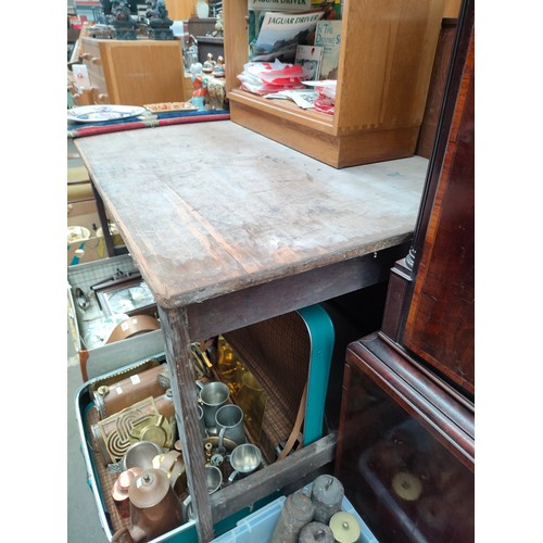 381 - Large rustic pine work table