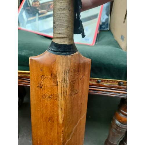 393 - Vintage test match cricket bat by Tyldesley & Holbrook signed on the back