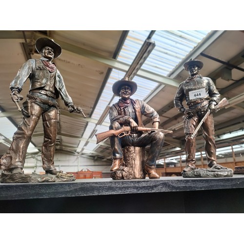 444 - Three John Wayne collectable bronze figures designed by Veronese