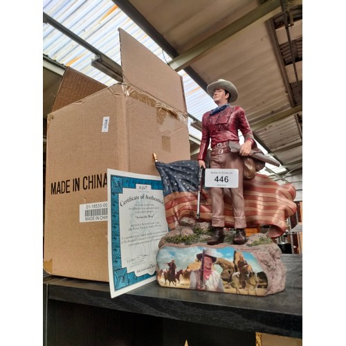 446 - Limited edition John Wayne: American Hero Sculpture Collection figurine by The Bradford Exchange.