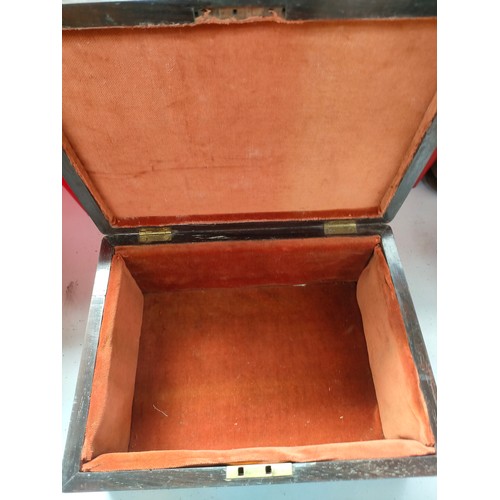 475 - Two antique jewellery boxes with fitted interior.