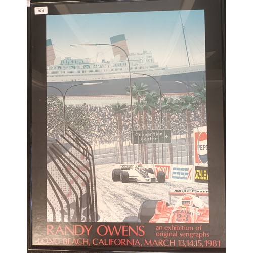 487 - Randy Owens poster an exhibition of original serigraphs Long Beach, California, March 13,14,15, 1981... 